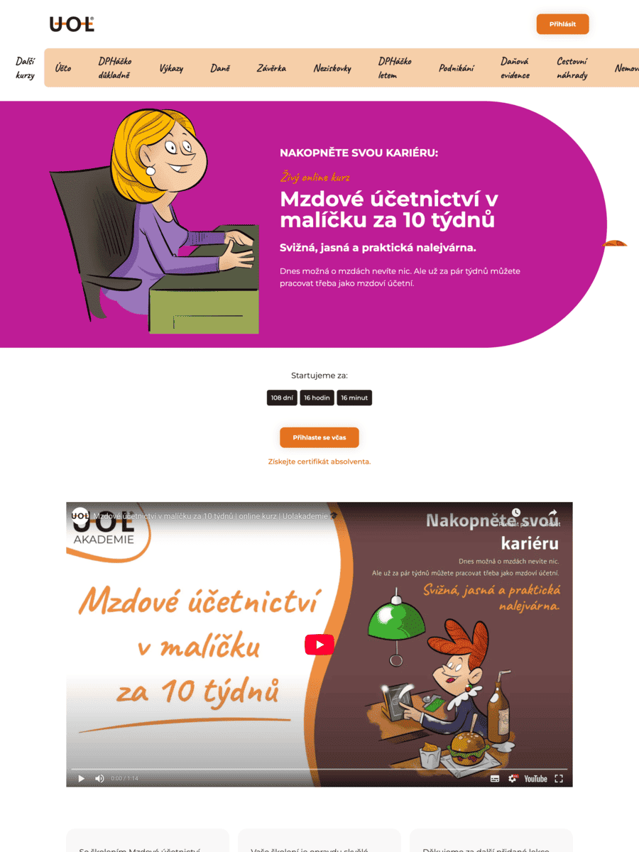 Kurzy mzdového účetnictví - web s členskou sekci